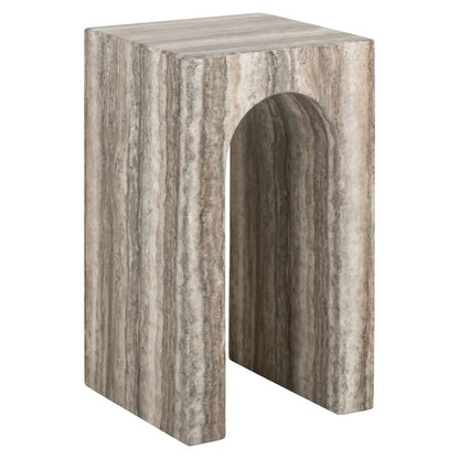 End table Dulce grey faux travertine