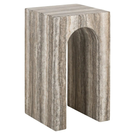 End table Dulce grey faux travertine