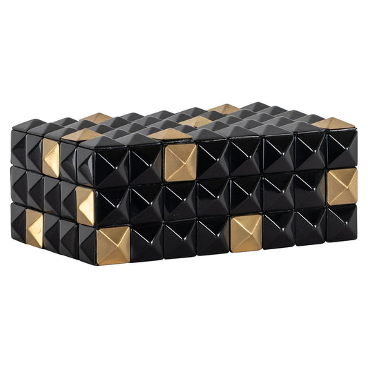 Storage box Velicia black/gold