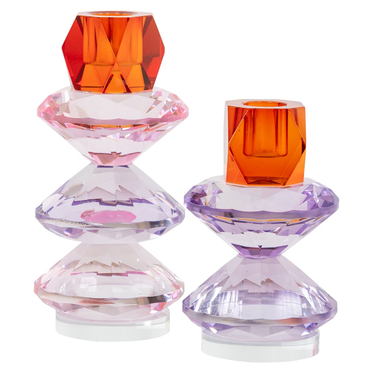 Candle holder Yalena purple small