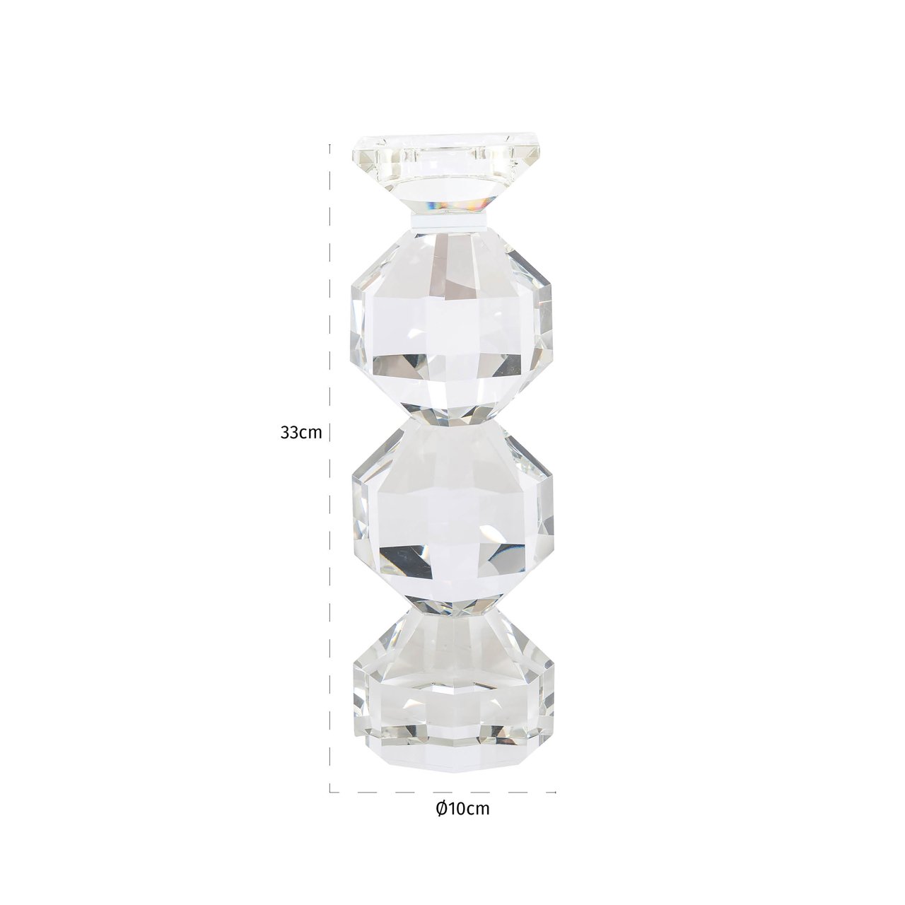 Candle holder Safia clear transparent small