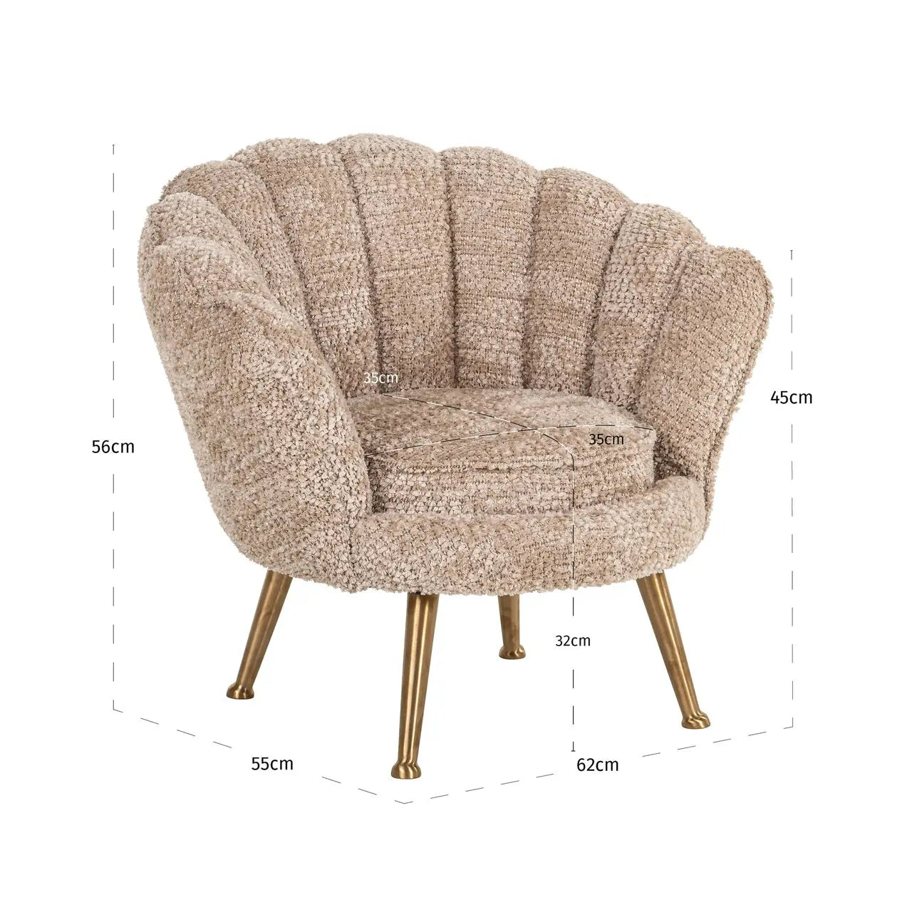 Lounge chair Charly lovely beige kids