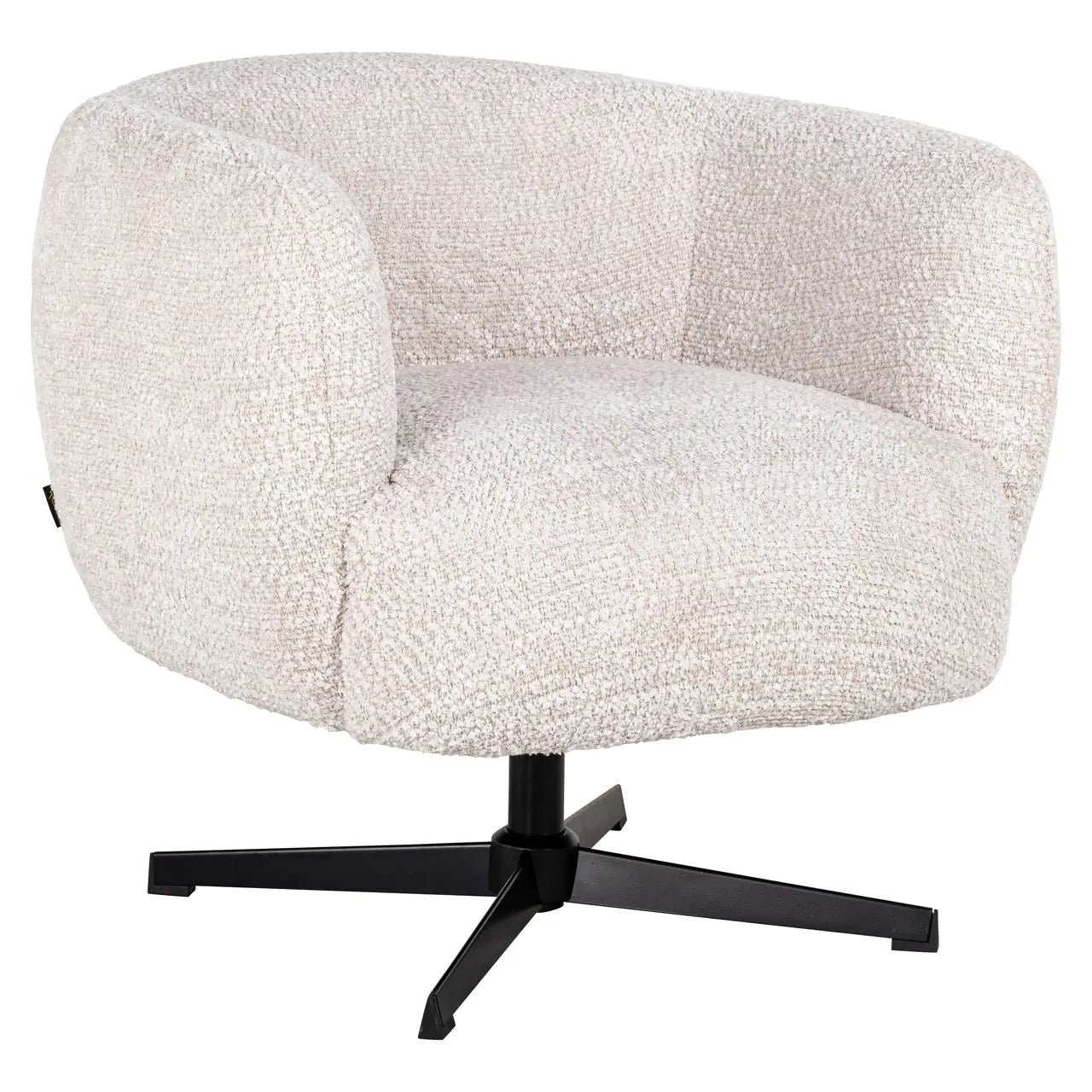 Lounge chair Estelle lovely cream swivel