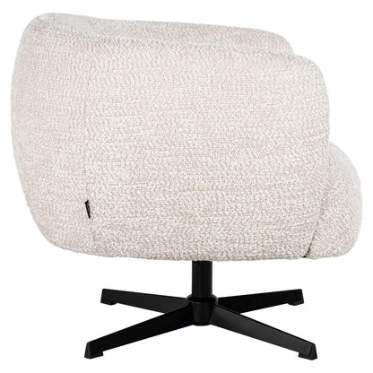 Lounge chair Estelle lovely cream swivel