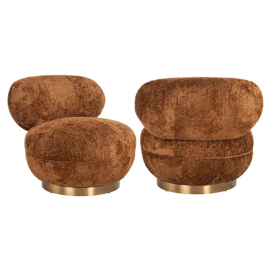 Lounge chair Jace lovely cinnamon swivel