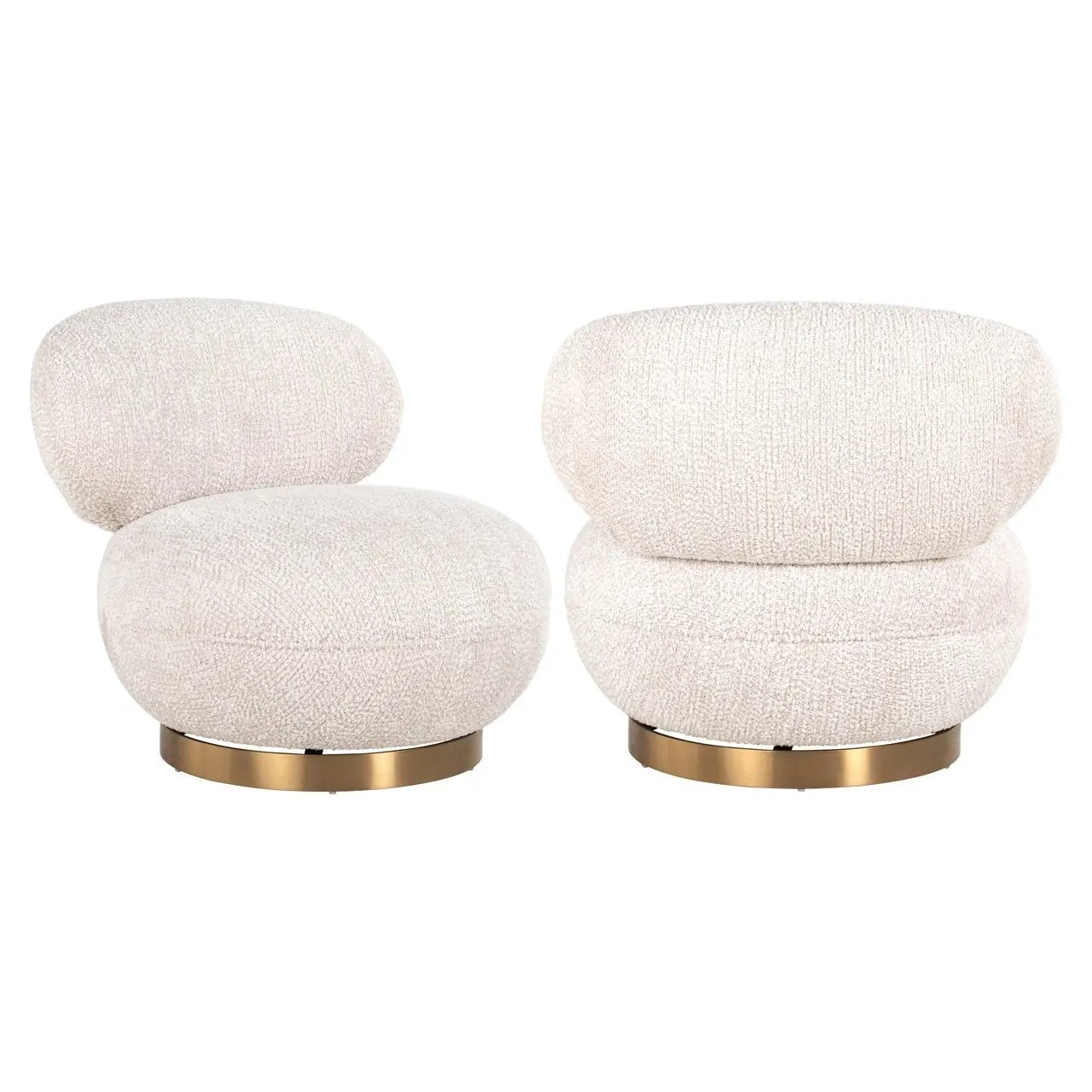 Lounge chair Jace lovely cream swivel