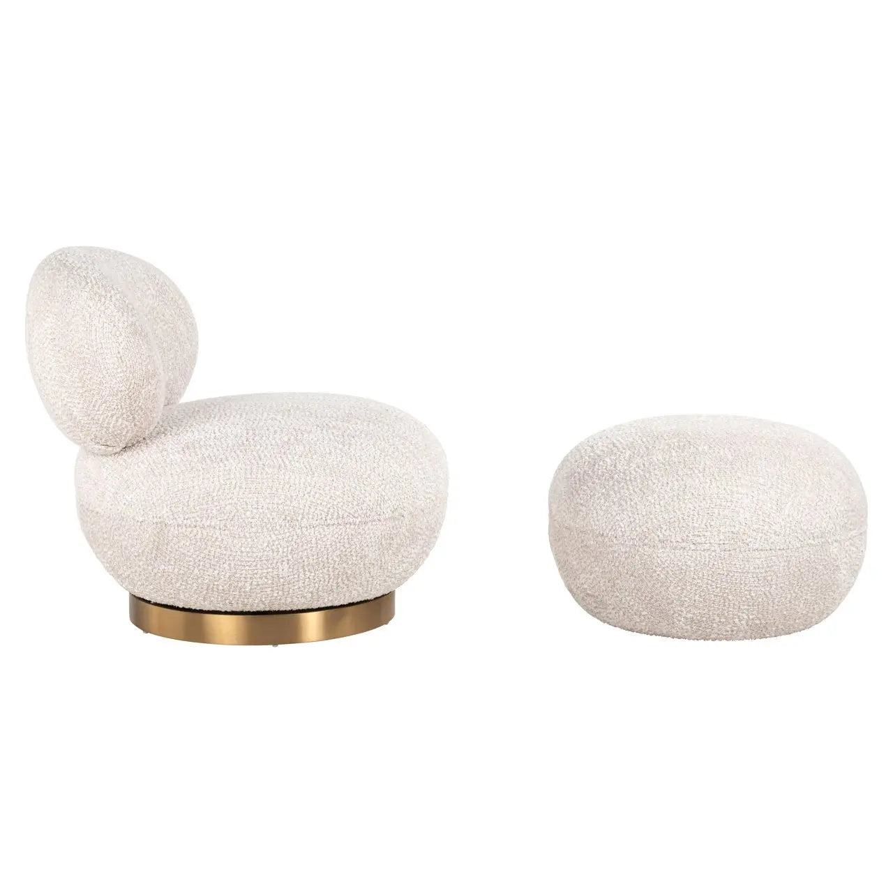 Lounge chair Jace lovely cream swivel