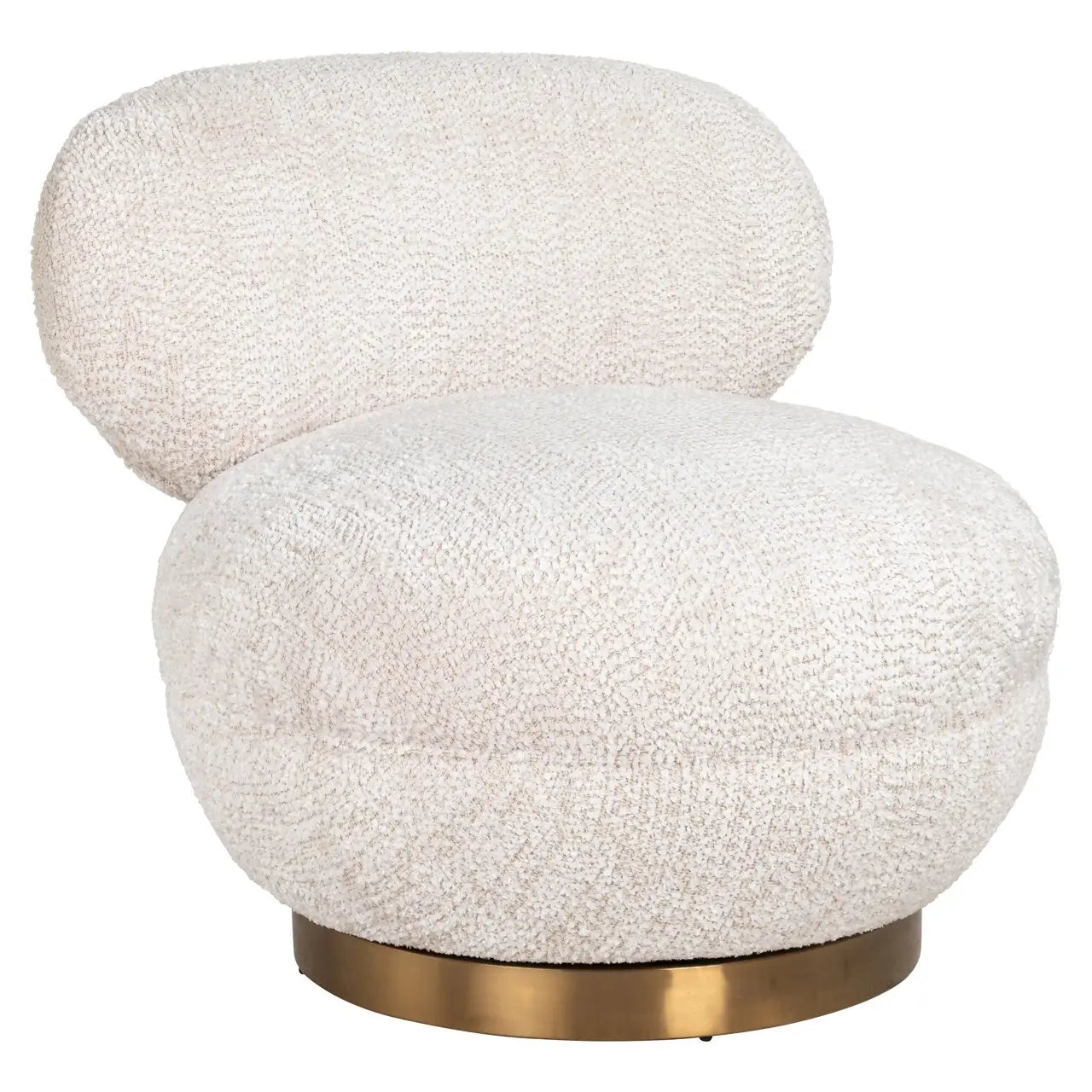 Lounge chair Jace lovely cream swivel