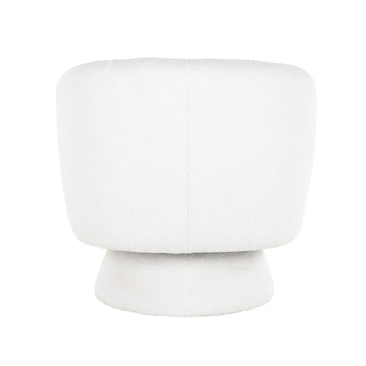Lounge chair Senna white furry swivel