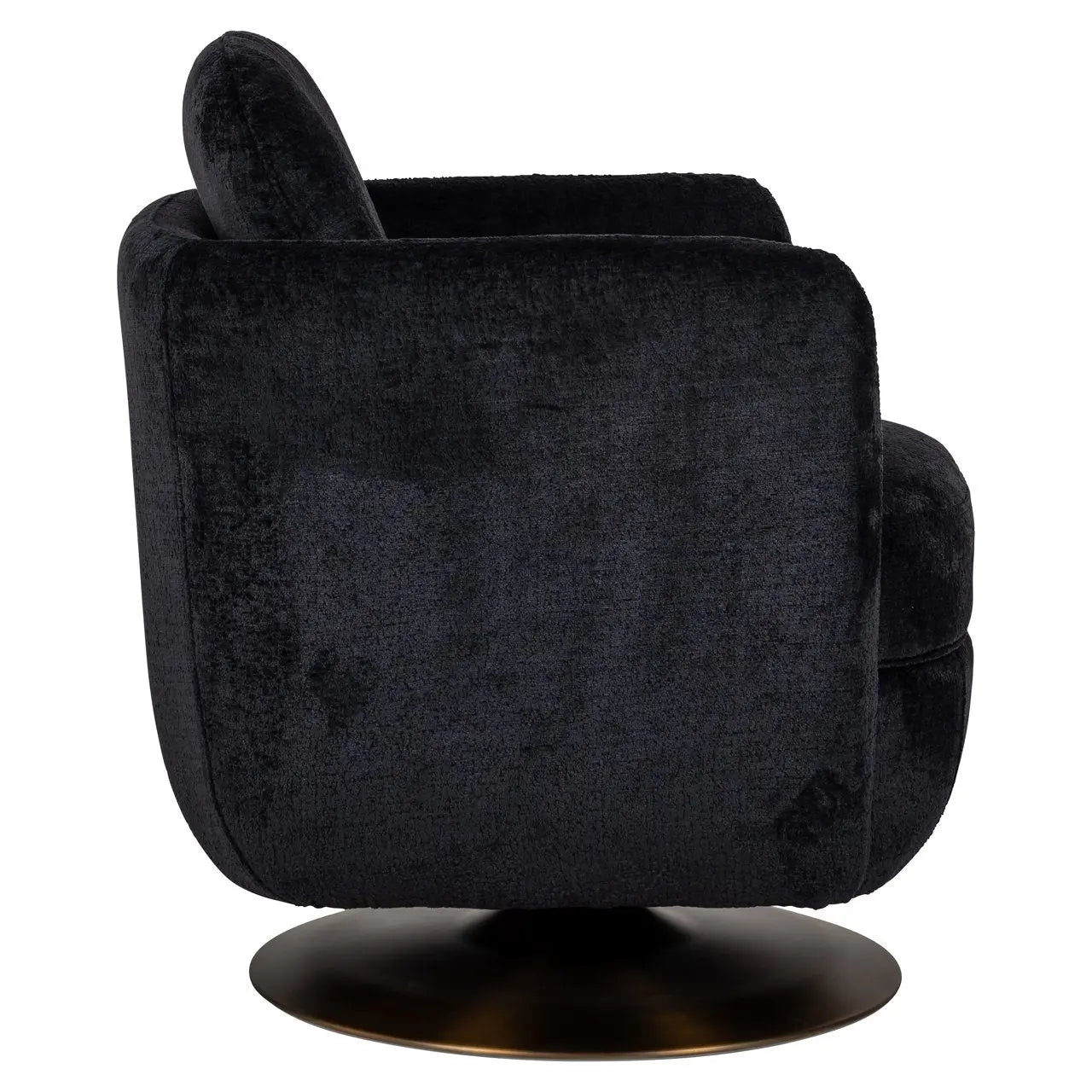 Lounge chair Turner black chenille swivel