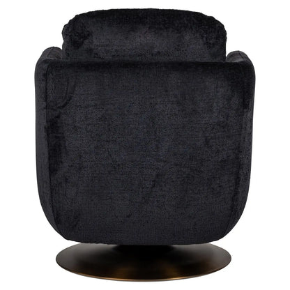 Lounge chair Turner black chenille swivel