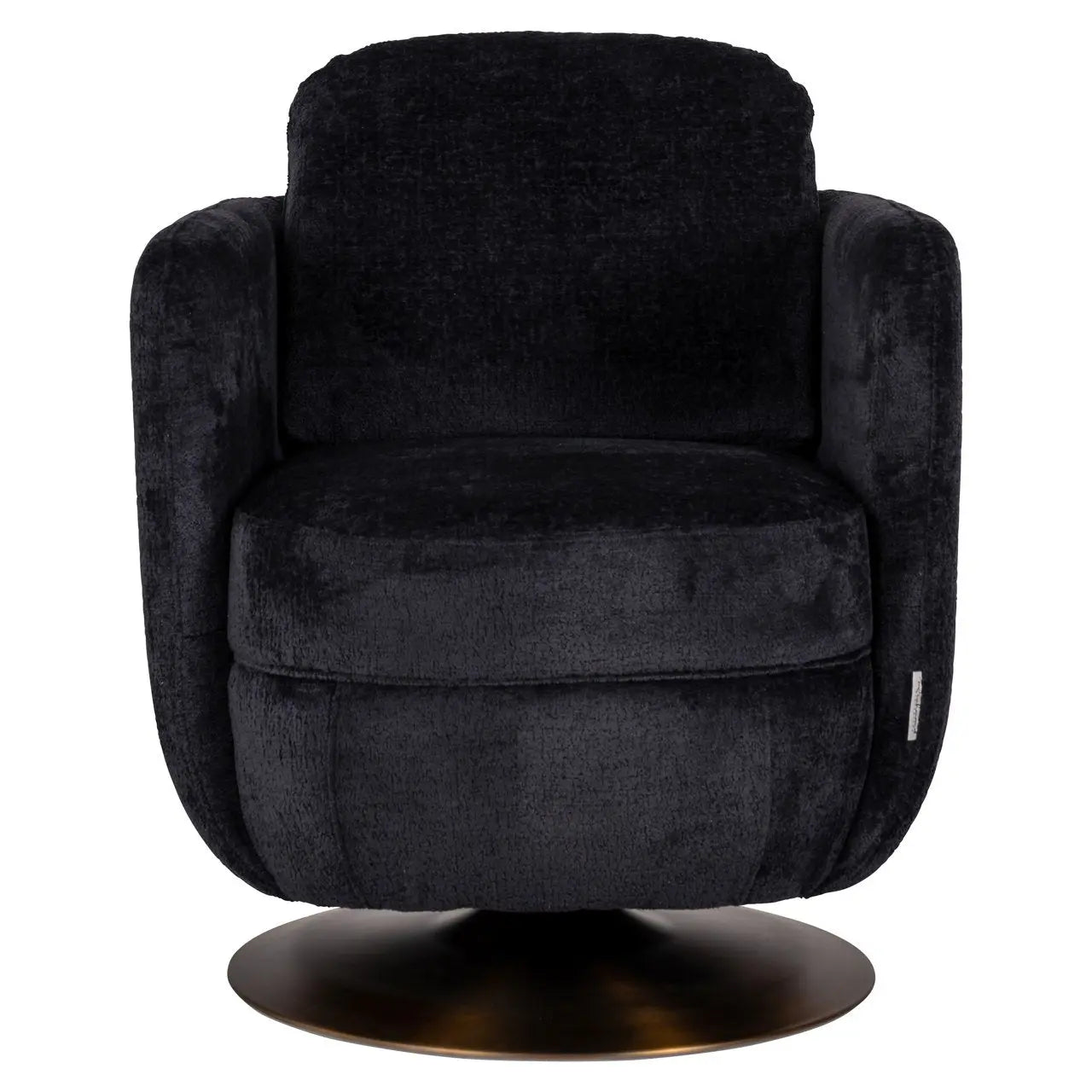 Lounge chair Turner black chenille swivel