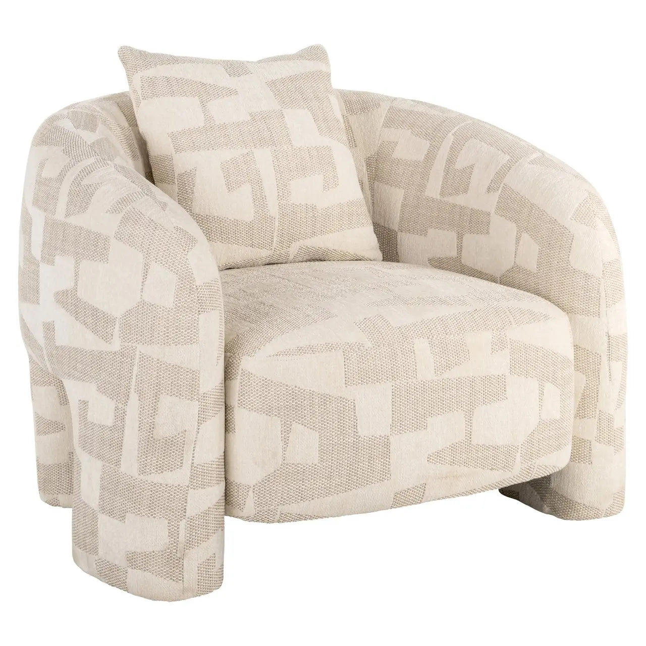 Lounge chair Tuscany beige graffic