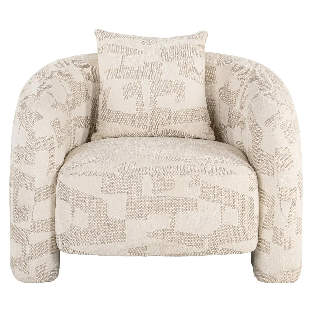 Lounge chair Tuscany beige graffic
