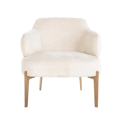 Lounge chair Venus white chenille
