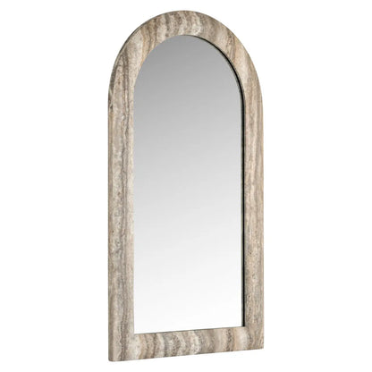 Mirror Calvo grey faux travertine