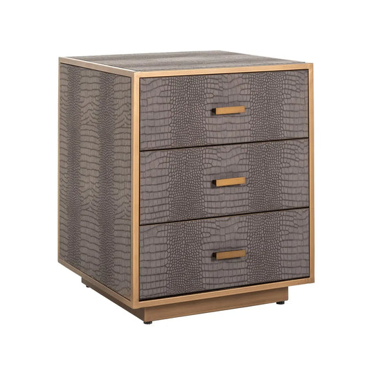 Multi drawer cabinet Classio brushed gold