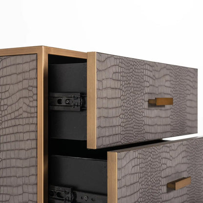 Multi drawer cabinet Classio brushed gold