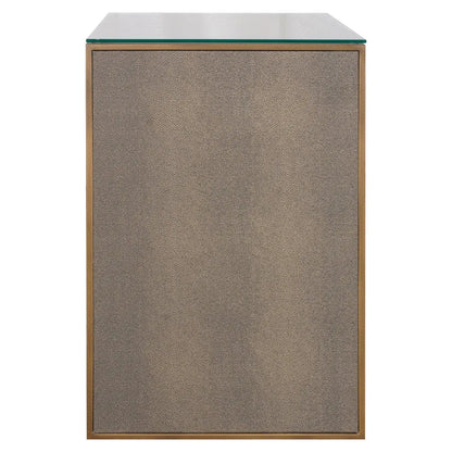 Nightstand Bloomville brown incl. glass top