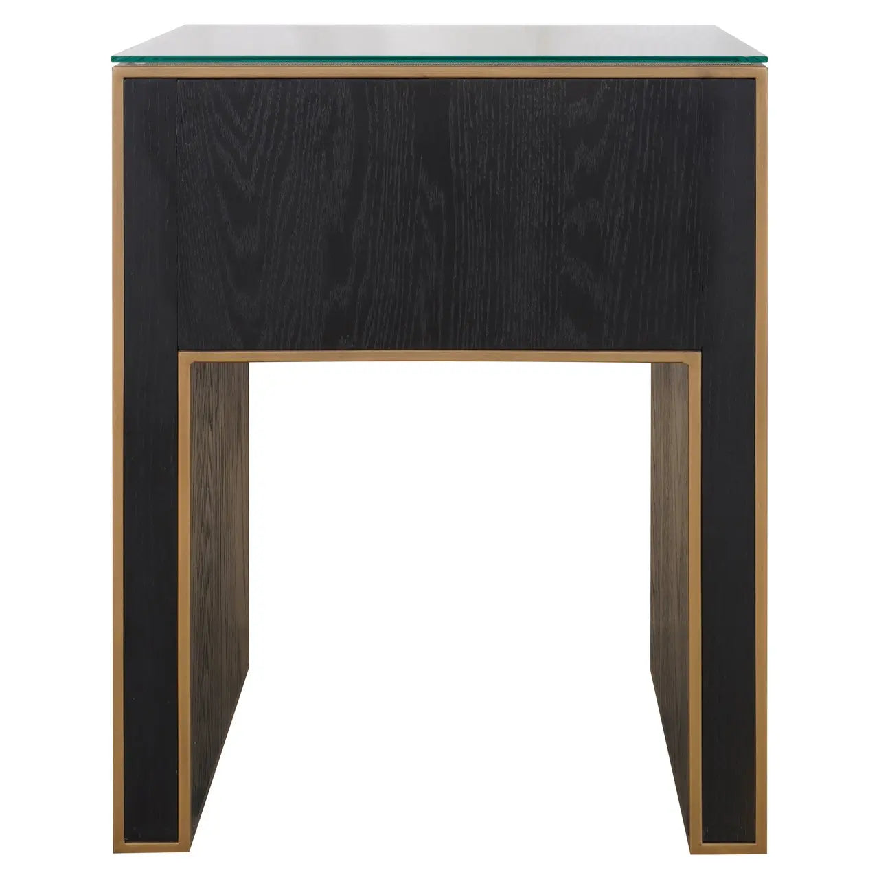 Nightstand Bloomville brown incl. glass top