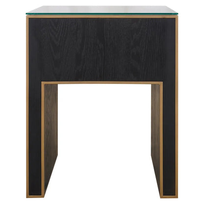 Nightstand Bloomville brown incl. glass top