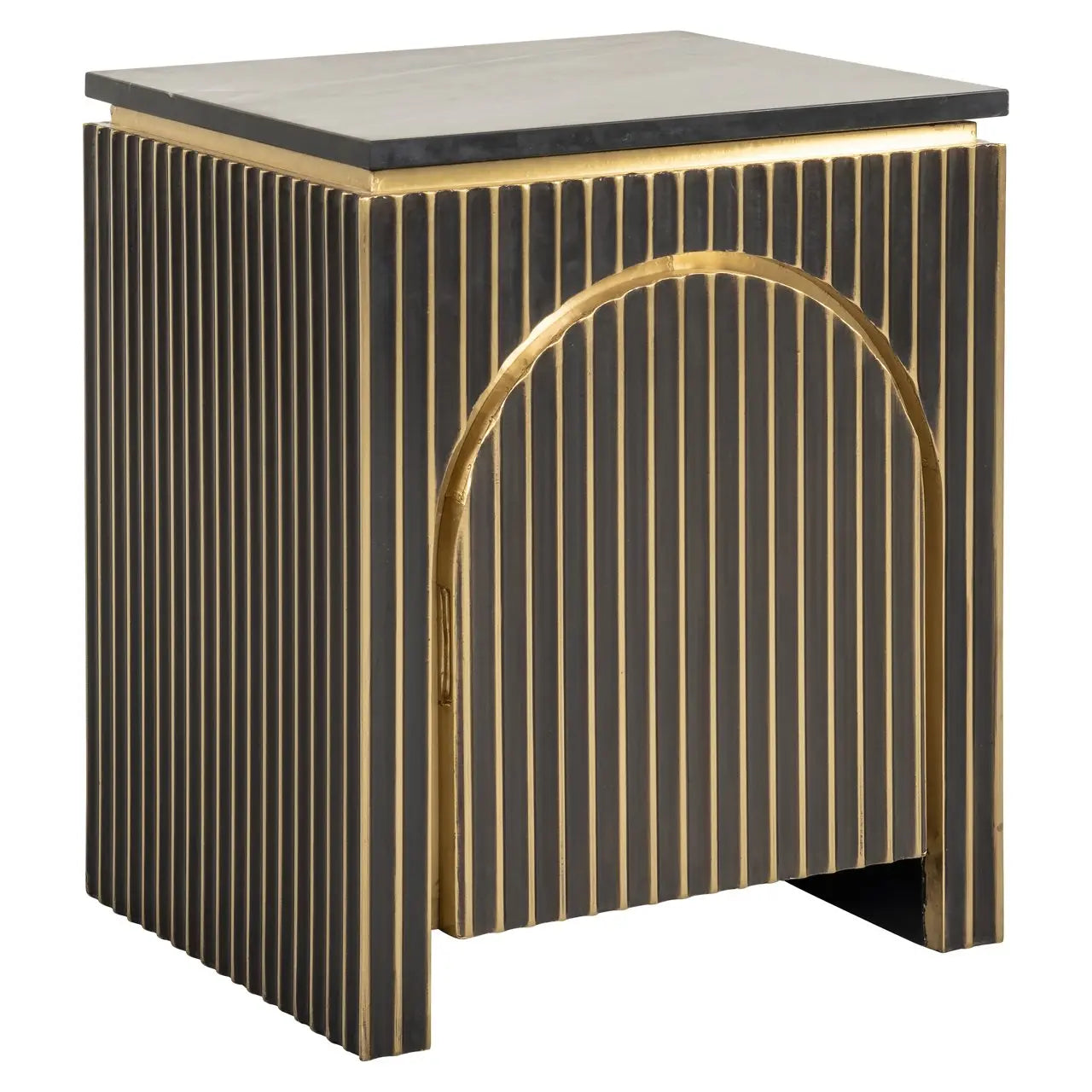 Nightstand Les Arcs brushed gold