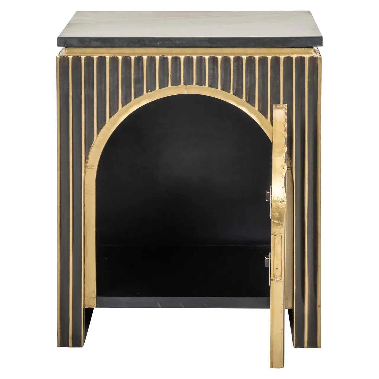 Nightstand Les Arcs brushed gold