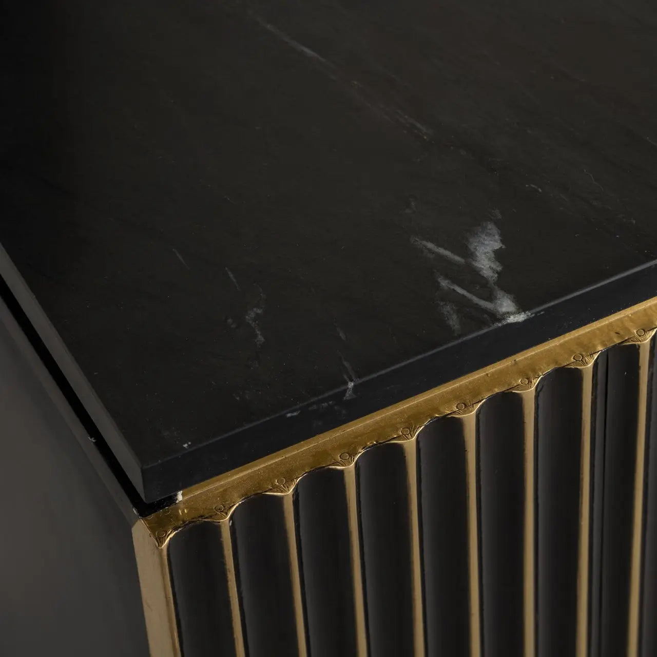Nightstand Les Arcs brushed gold