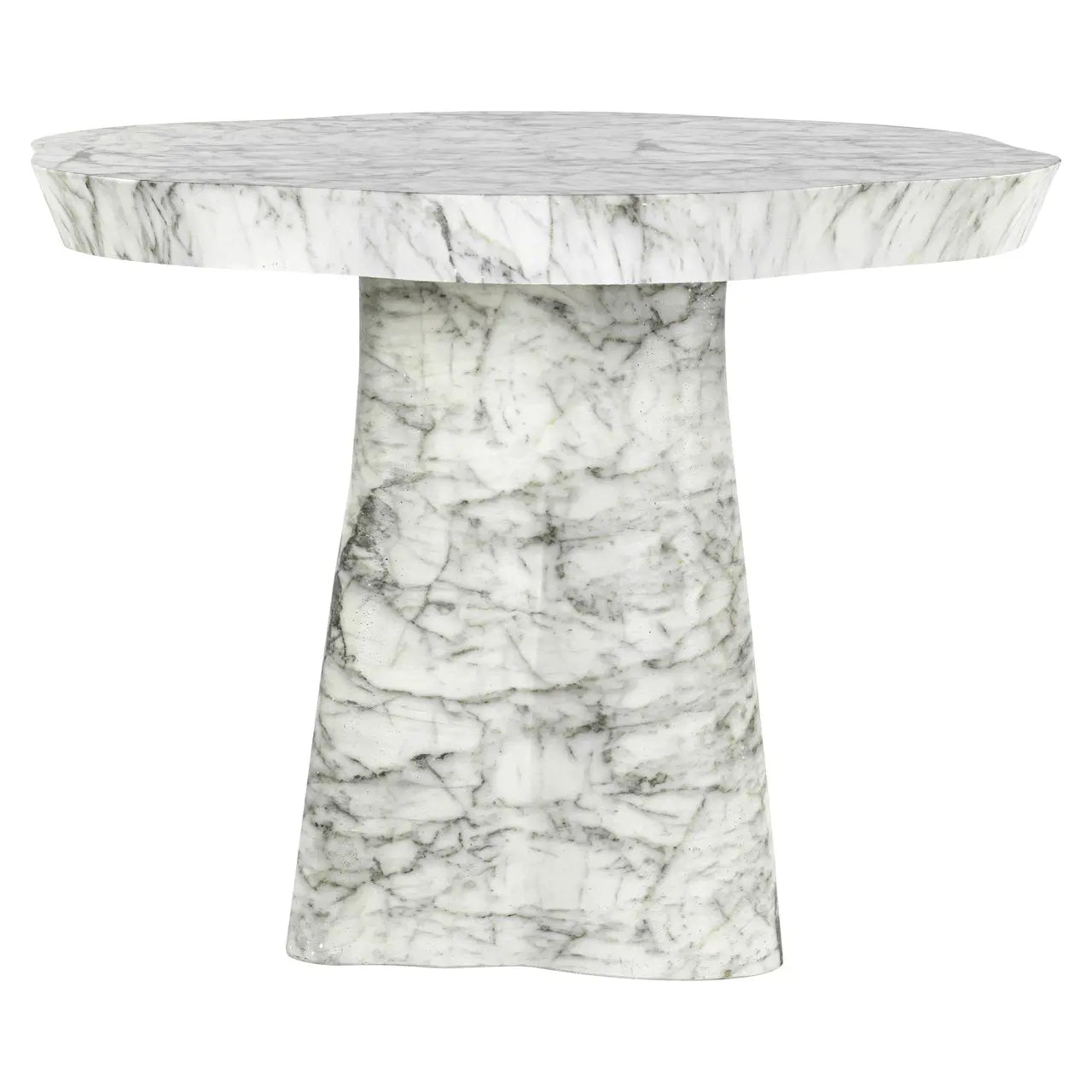Outdoor dining table Rockyard white marble look 100Ø