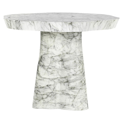 Outdoor dining table Rockyard white marble look 100Ø