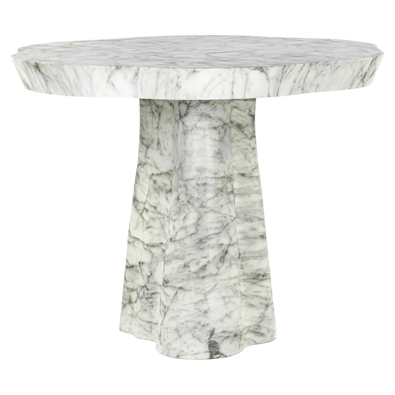 Outdoor dining table Rockyard white marble look 140Ø