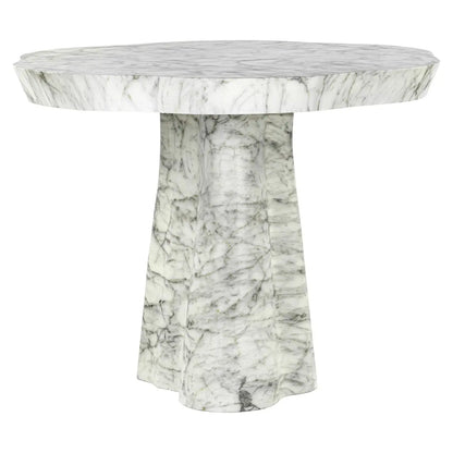 Outdoor dining table Rockyard white marble look 140Ø