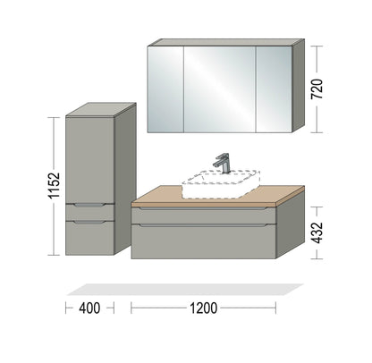 Pack Salle de bain BSET120-006 Hezioss Décoration
