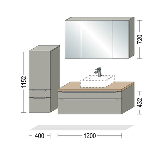 Pack Salle de bain BSET120-006 Hezioss Décoration