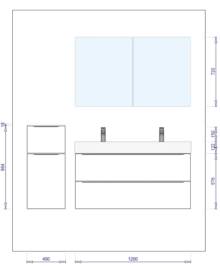 Pack Salle de bain BSET120-015 Hezioss Décoration