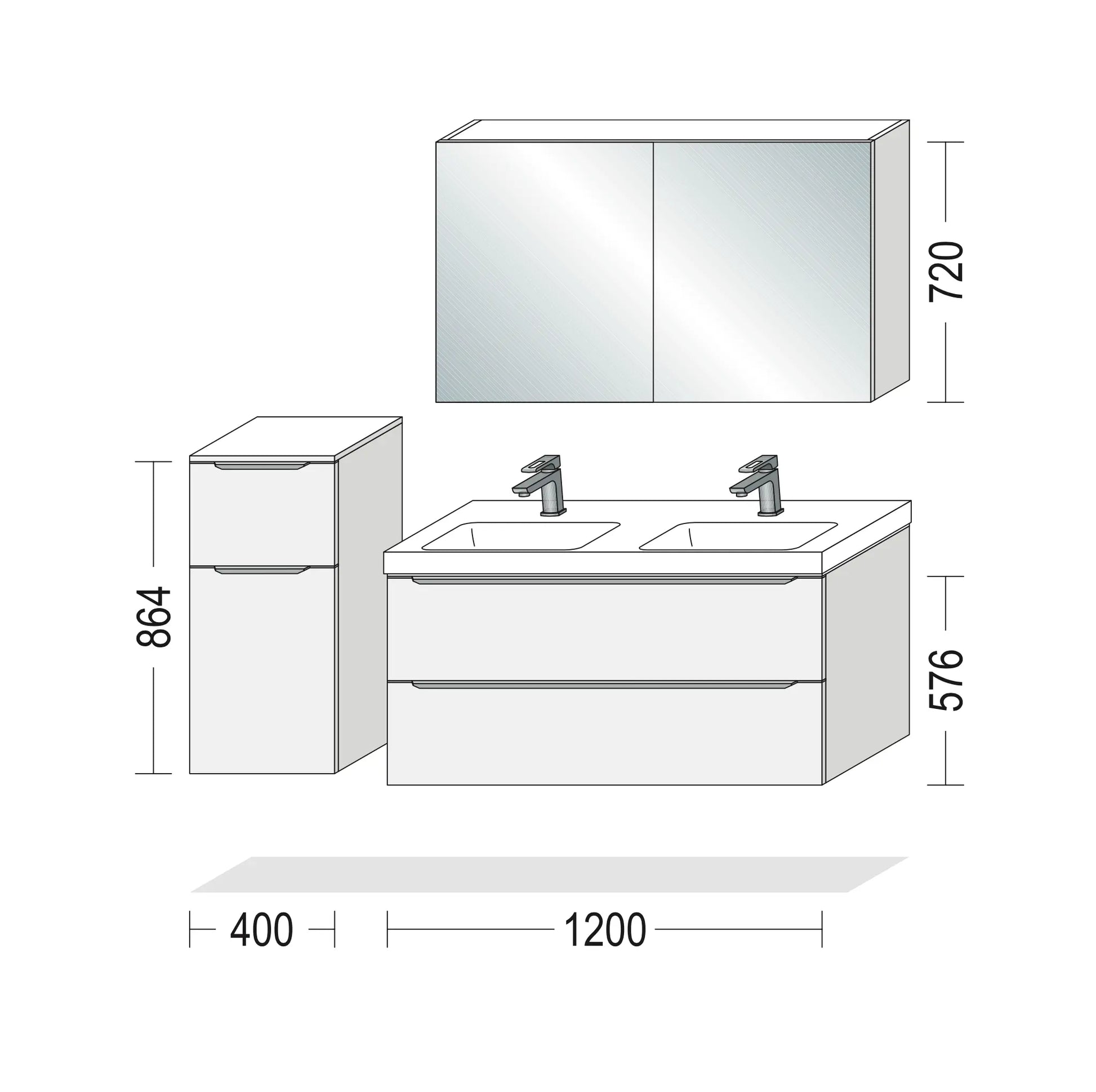 Pack Salle de bain BSET120-015 Hezioss Décoration
