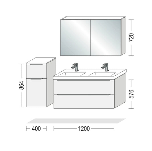 Pack Salle de bain BSET120-015 Hezioss Décoration