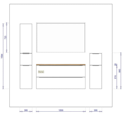 Pack Salle de bain BSET120-016 Hezioss Décoration