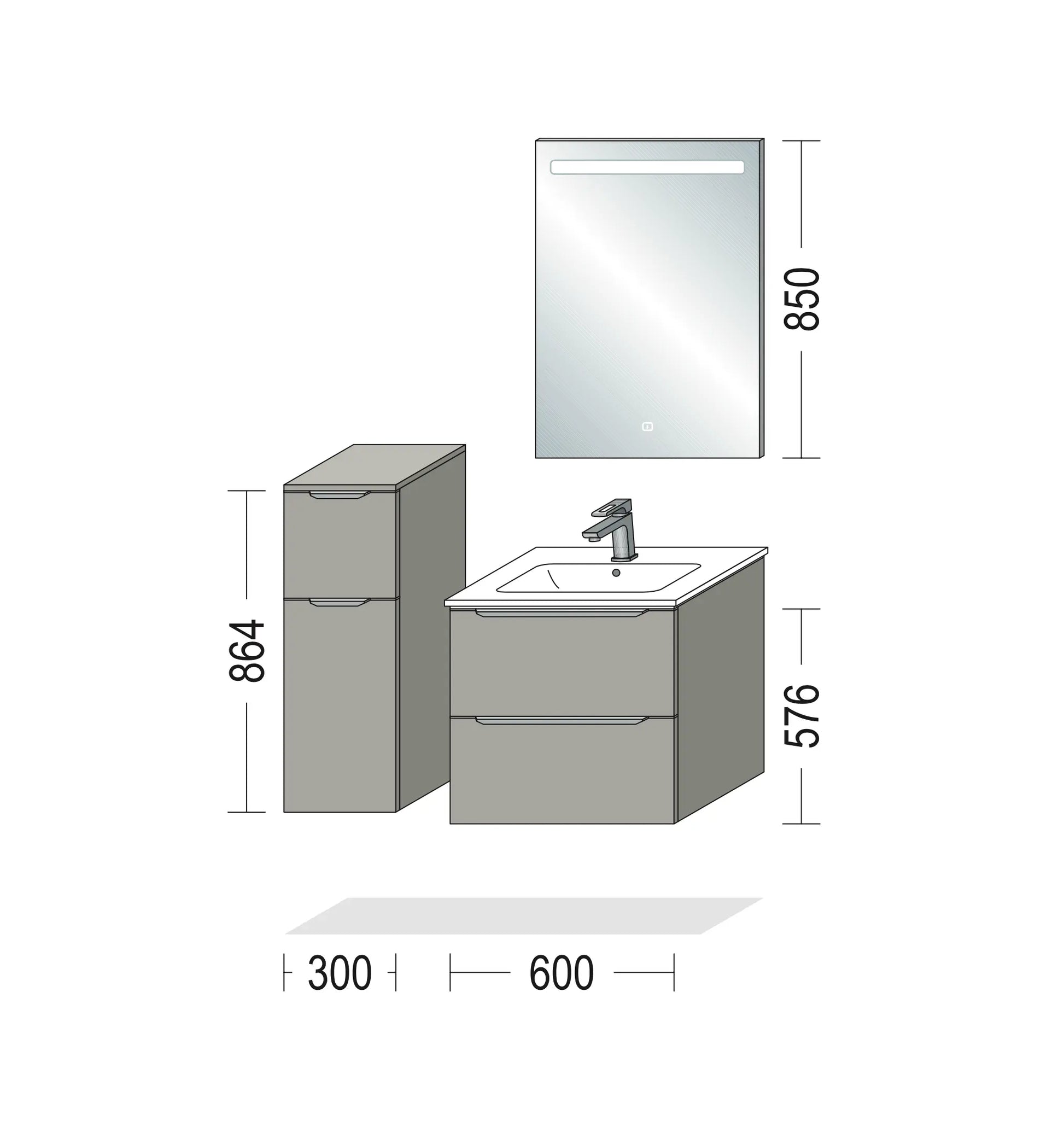 Pack Salle de bain BSET60-001 Hezioss Décoration