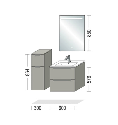 Pack Salle de bain BSET60-001 Hezioss Décoration