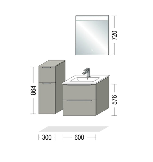 Pack Salle de bain BSET60-004 Hezioss Décoration