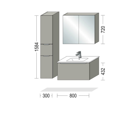 Pack Salle de bain BSET80-013 Hezioss Décoration