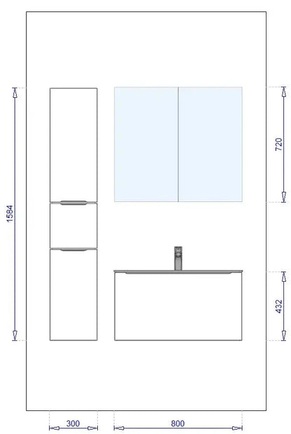 Pack Salle de bain BSET80-013 Hezioss Décoration
