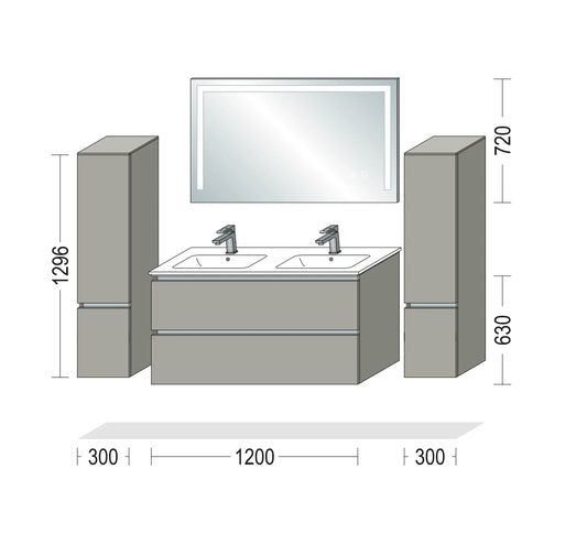 Pack Salle de bain NBSET120-012 Hezioss Décoration