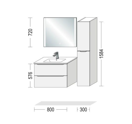 Pack Salle de bainBSET80-012 Hezioss Décoration