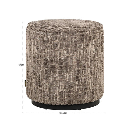 Pouffe & Footstool Lexie greige 45Ø