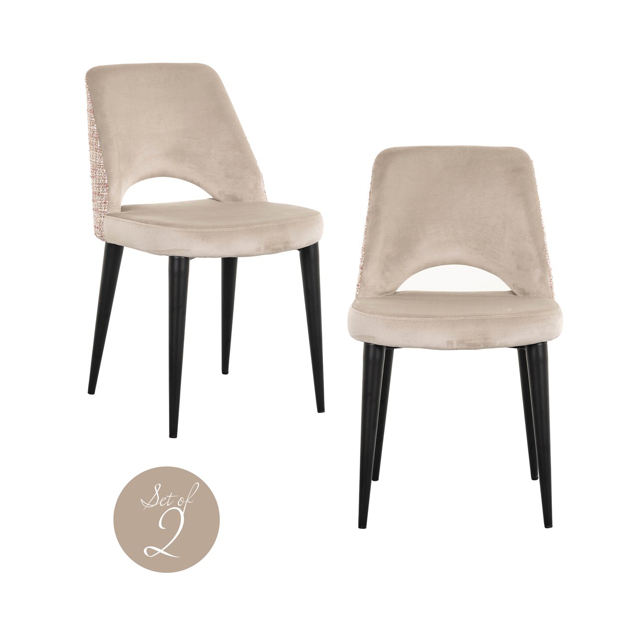 Dining chair Tabitha trendy rose (Set of 2)