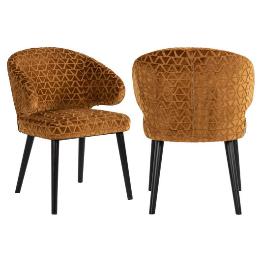 Dining chair Indigo old gold triangle