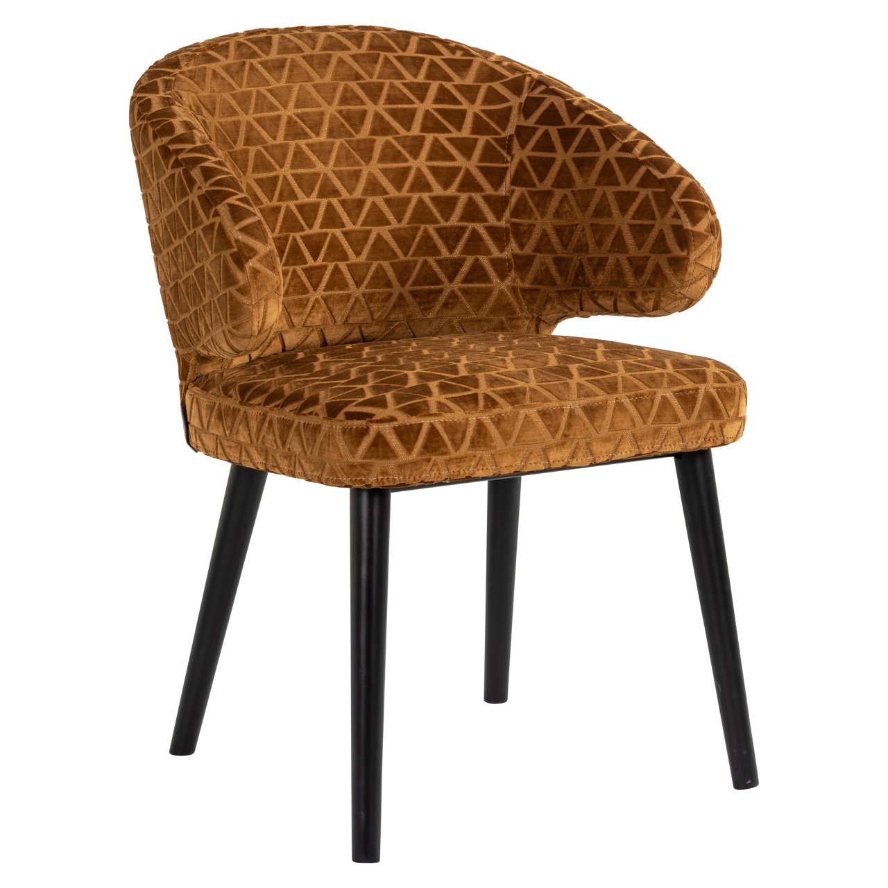 Dining chair Indigo old gold triangle