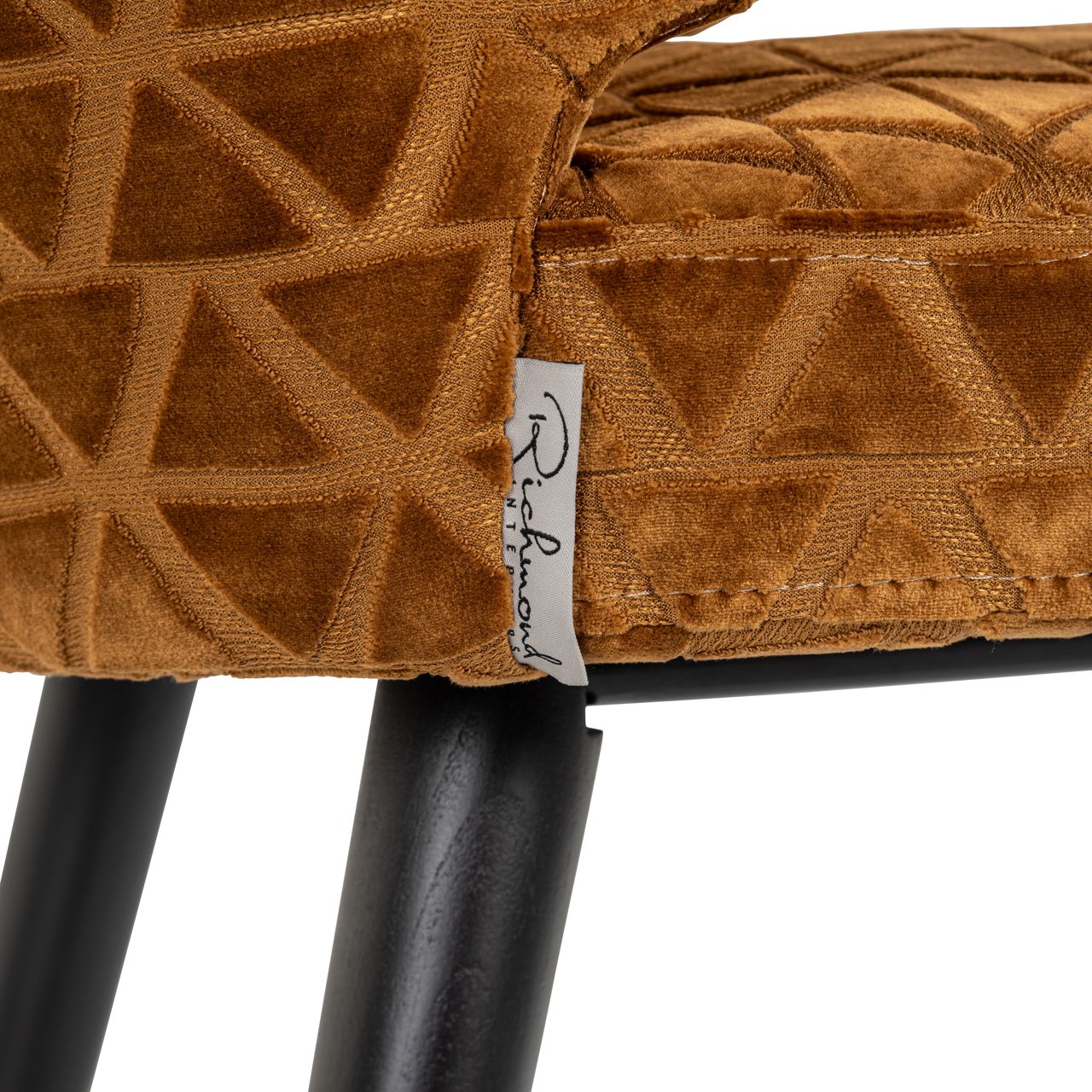 Dining chair Indigo old gold triangle